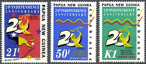 Папуа Новая Гвинея, 1995, 20 лет независимости, 3 марки